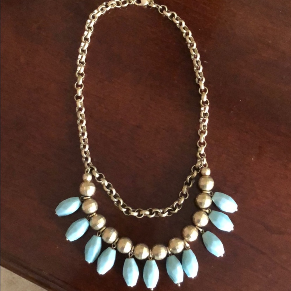 Blue + Gold Statement Necklace